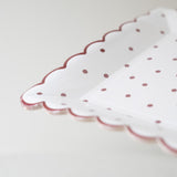 Red Scalloped Paper Plates