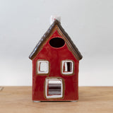 Shiny Red House Tealight Holder