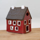 Shiny Red House Tealight Holder