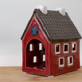 Shiny Red House Tealight Holder