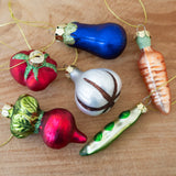 Glass Vegetables Ornaments - Set of 6