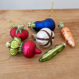 Glass Vegetables Ornaments - Set of 6