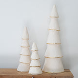 Paper Maché Trees with Gold Rim - Set of 3