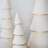 Paper Maché Trees with Gold Rim - Set of 3