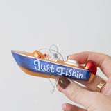 Just Fishin Boat Ornament