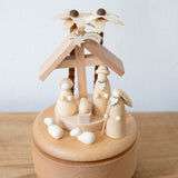 Wood Wind-Up Nativity Music Box