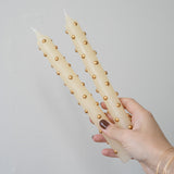 Taper Candles with 3D Dots - Set of 2