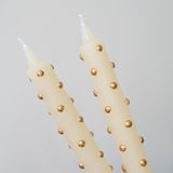 Taper Candles with 3D Dots - Set of 2