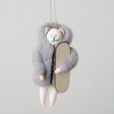 Snowboarding Silas Mouse Holiday Ornament
