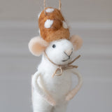Mushroom Cap Mouse Holiday Ornament