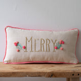 Hand-Embroided Merry Pillow