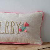 Hand-Embroided Merry Pillow