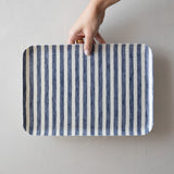 Blue Striped Linen Coating Tray