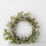 Faux Glittered Mistletoe Wreath
