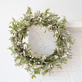 Faux Glittered Mistletoe Wreath