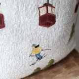 Ski Scene Boucle Pillow