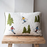 Ski Scene Boucle Pillow
