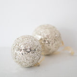 Glass Glitter Metal Ball Ornament