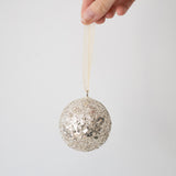 Glass Glitter Metal Ball Ornament