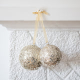 Glass Glitter Metal Ball Ornament