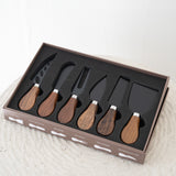 Walnut Handled Cheese Knives - Set of 6