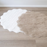 Round Scalloped Bath Mat