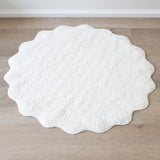 Round Scalloped Bath Mat