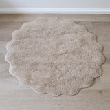 Round Scalloped Bath Mat