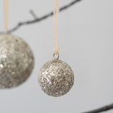 Glass Glitter Metal Ball Ornament