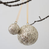 Glass Glitter Metal Ball Ornament