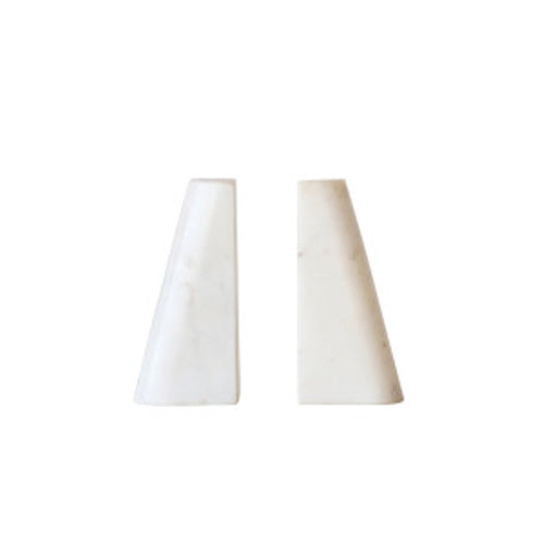 White Marble Bookends - Set of 2