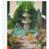 Selfie At The Mermaid Public Fountain Birthday Card