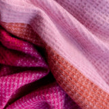 Recycled Wool Blanket in Pink Waffle Block
