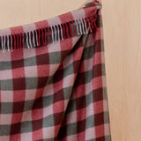 Recycled Wool Blanket in Wine Gingham