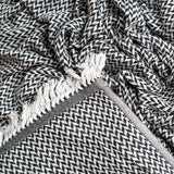Charcoal & White Cashmere Blanket