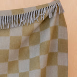 Recycled Wool Blanket in Blue & Green Checkerboard