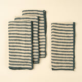 Sea Stripe Block Print Napkins - Set of 4