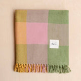 Recycled Wool Blanket in Green Bold Check