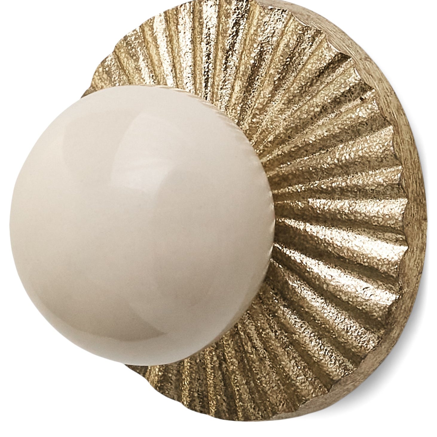 Ribbed Ceramic & Iron Knob