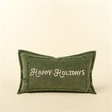 21x12 Happy Holidays Pillow, Green