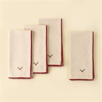 Holly Embroidered Napkins S/4