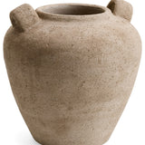 Textured Cement Urn Vase with Handles