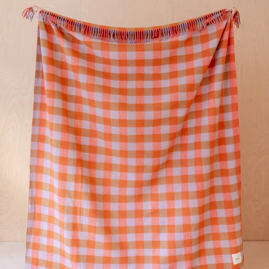 Gingham Recycled Wool Blanket