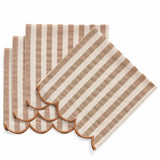 Striped Scallop-Edge Napkins – Set of 4