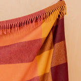 Recycled Wool Blanket in Ochre Bold Check