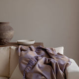 Recycled Wool Blanket in Lilac & Coffee Checkerboard