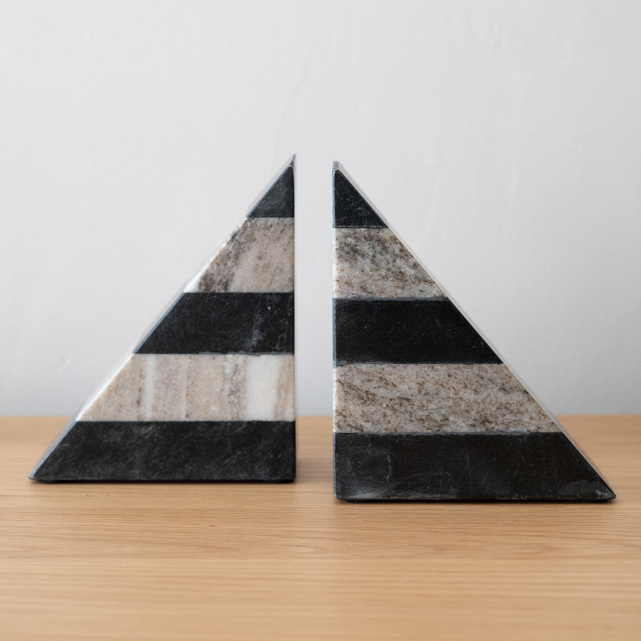 Striped Marble Bookends