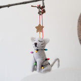 Sitting Cat w/Lights Ornament