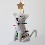 Sitting Cat w/Lights Ornament