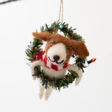 Dog in Wreath Ornament